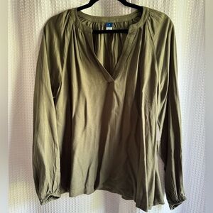 Olive green long sleeve blouse